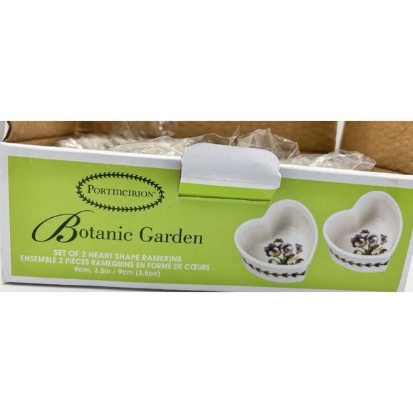 Mother's Day PORTMEIRION Botanic Garden Heart Shape Ramekins Pansy Set of 4 NEW - Picture 7 of 7